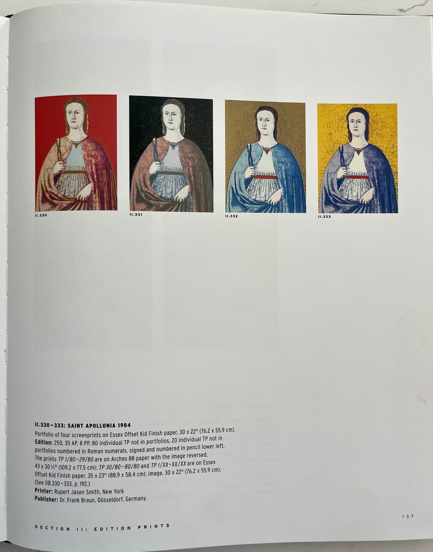Andy Warhol Saint Apollonia Trial Proof