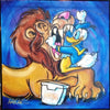 Donald Duck and Lion 24" x 24"