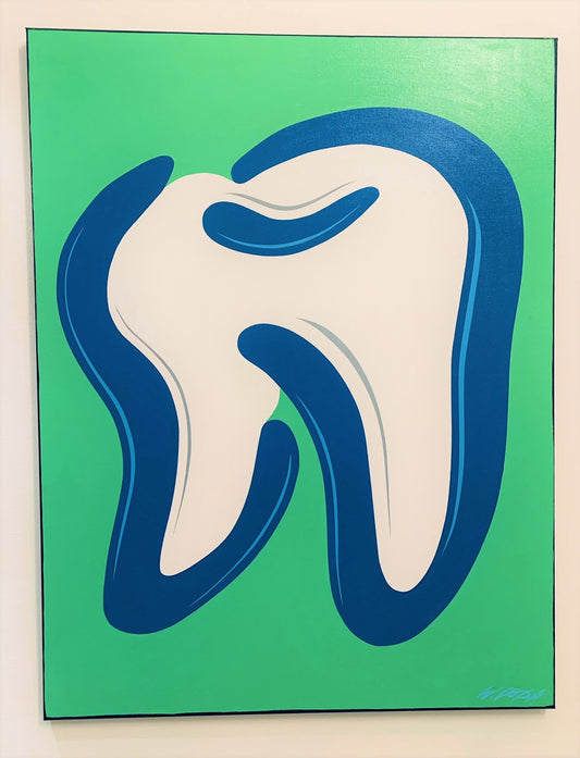 Pop Art Tooth Original Painting - Green