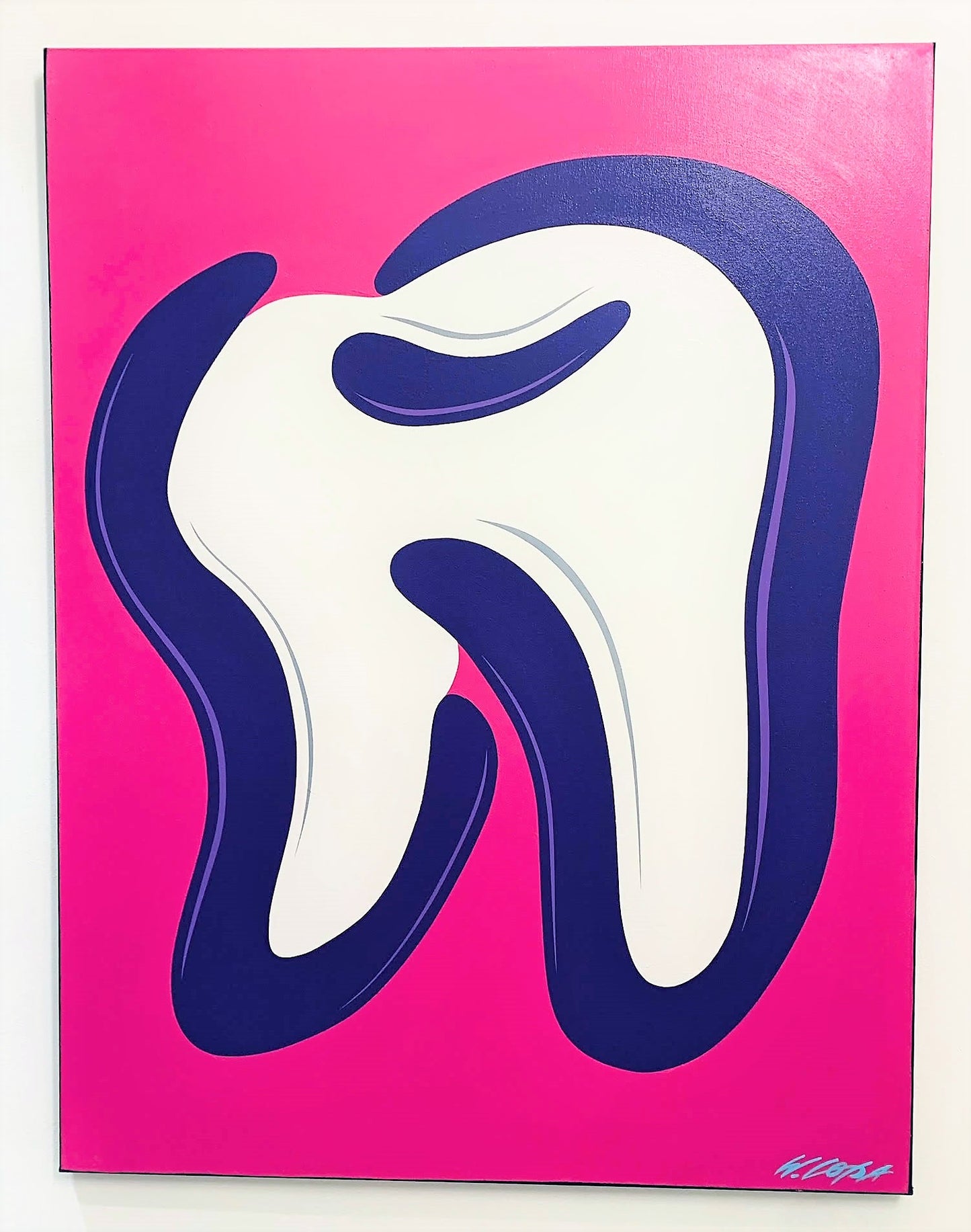 Pop Art Tooth Original Painting - Magenta