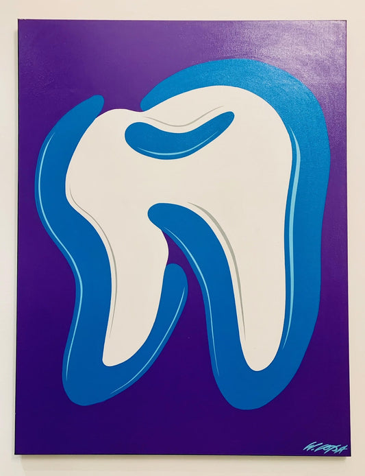 Pop Art Tooth Original Painting - Purple