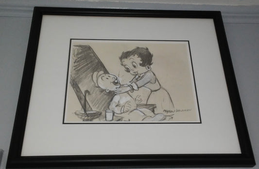 Betty Boop and Pudgy Original Drawing