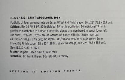 Andy Warhol Saint Apollonia Trial Proof